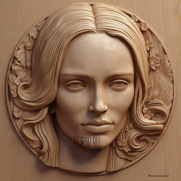 Uma Thurman 3 stl model for CNC